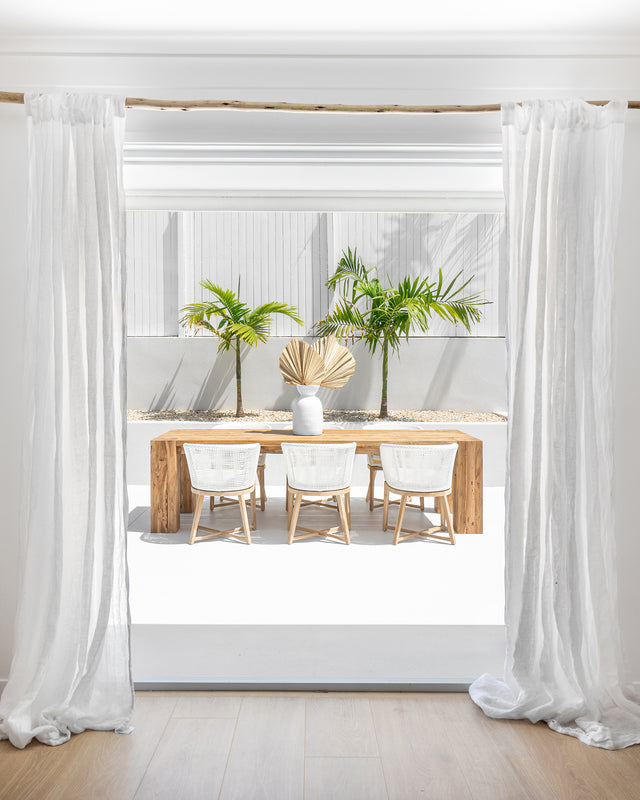 Latte poles make stunning curtain rods